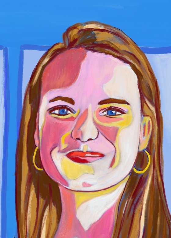 Gros plan sur le visage peint de Victoria Arnhold pour Businettes